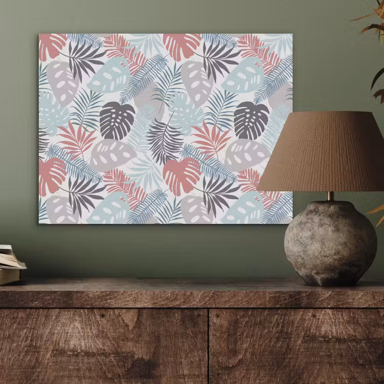 Bladeren - Jungle - Pastel - Tropisch PET vilt klein -sfeer2