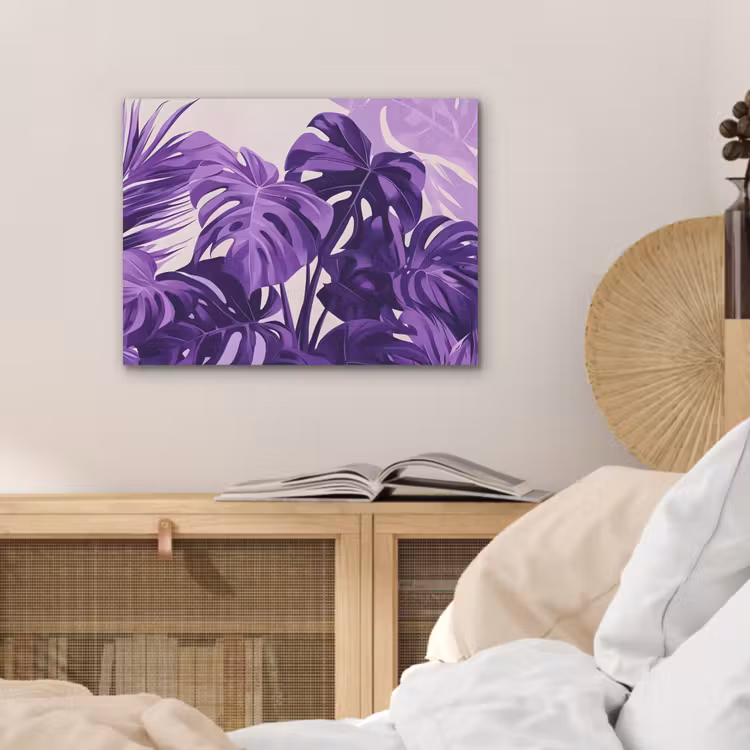 Bladeren - Paars - Tropisch - Abstract PET vilt klein -sfeer3