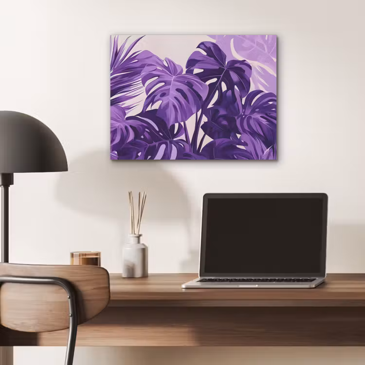 Bladeren - Paars - Tropisch - Abstract PET vilt klein -sfeer5