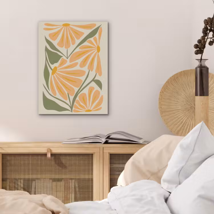 Blaadjes - Zachtoranje - Bloemen PET vilt klein -sfeer3