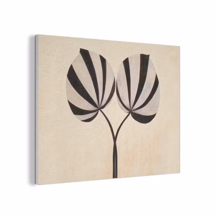 Bladeren - Gestreept - Stengel - Beige PET vilt klein -3d
