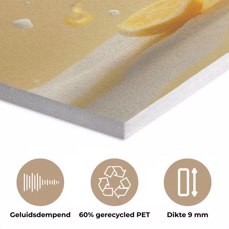 Citroen - Taart - Eten - Geel PET vilt klein -closeup_NL