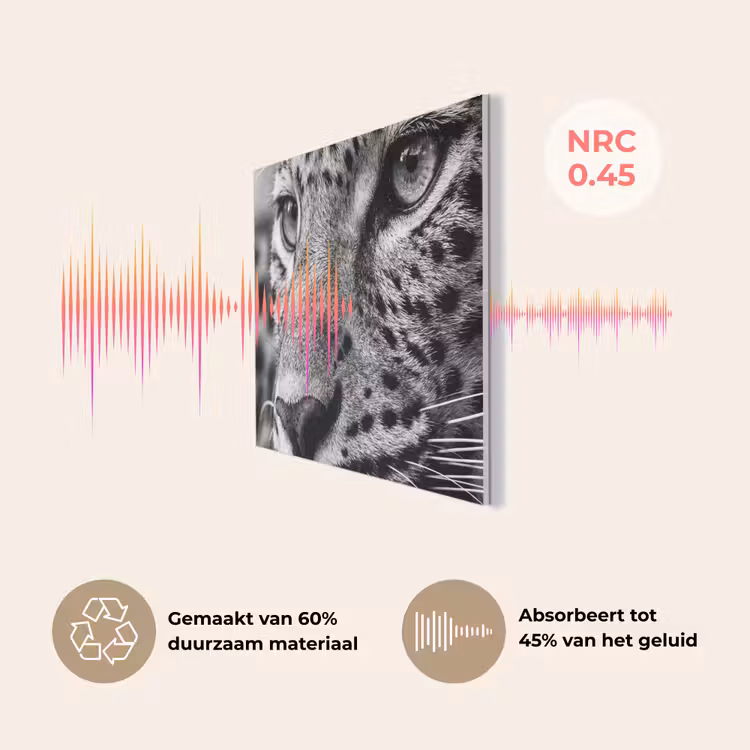 Luipaard - Zwart - Wit - Oog PET vilt klein -USP_NL