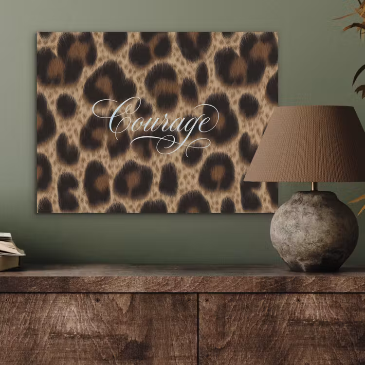 Luipaardprint - Bruin - Courage - Sierlijk PET vilt klein -sfeer2
