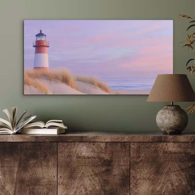 Vuurtoren - Duinen - Zonsondergang PET vilt middel -sfeer2
