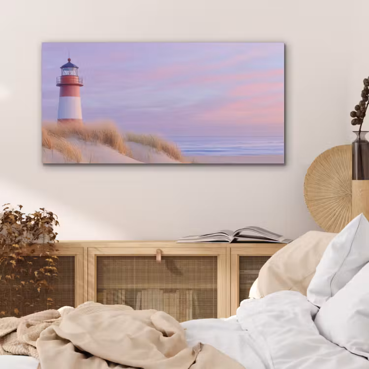 Vuurtoren - Duinen - Zonsondergang PET vilt middel -sfeer3