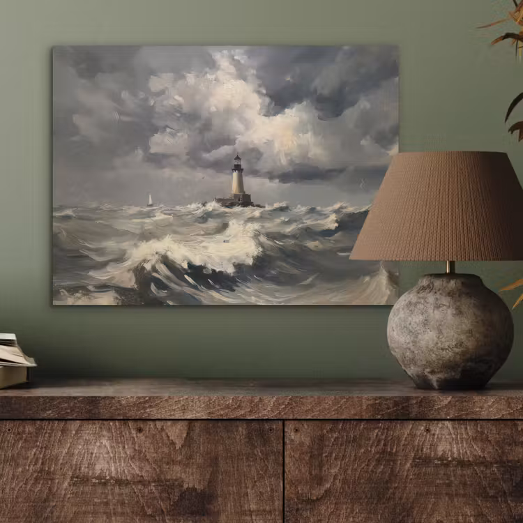 Vuurtoren - Golven - Storm PET vilt klein -sfeer2