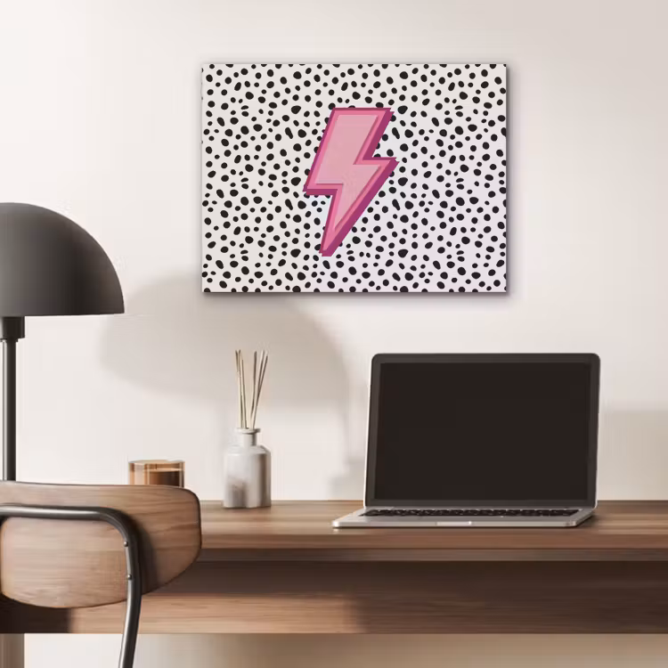 Bliksem - Roze - Stippen PET vilt klein -sfeer5