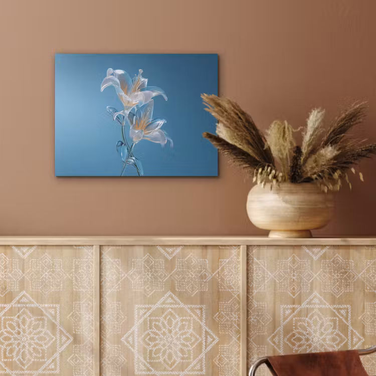 Lelies - Blauw - Glazen PET vilt klein -sfeer4