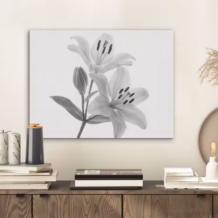 Lelies - Elegant - Zwart - Wit PET vilt klein -sfeer1