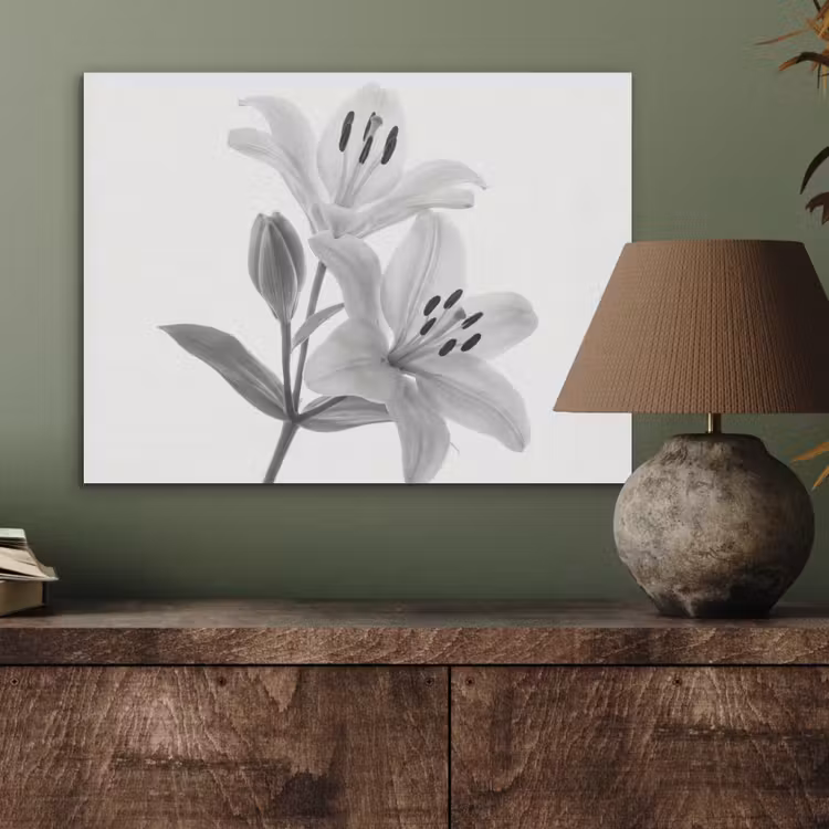 Lelies - Elegant - Zwart - Wit PET vilt klein -sfeer2