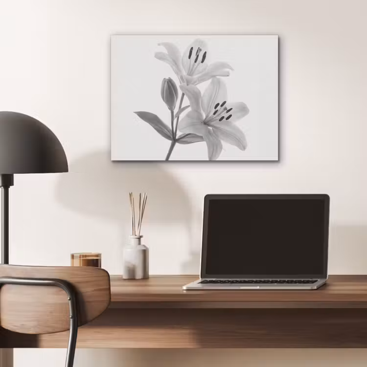 Lelies - Elegant - Zwart - Wit PET vilt klein -sfeer5