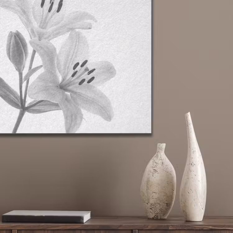Lelies - Elegant - Zwart - Wit PET vilt klein -sfeer6_closeup