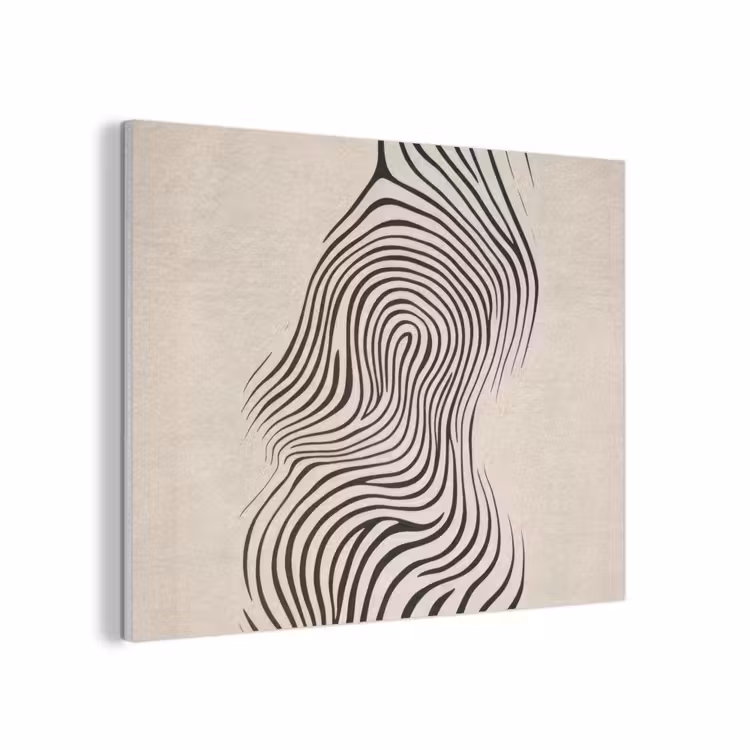 Lijnen - Abstract - Golvend - Zwart PET vilt klein -3d
