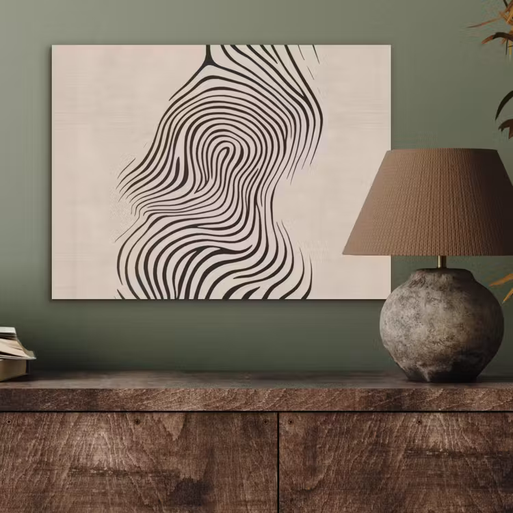 Lijnen - Abstract - Golvend - Zwart PET vilt klein -sfeer2