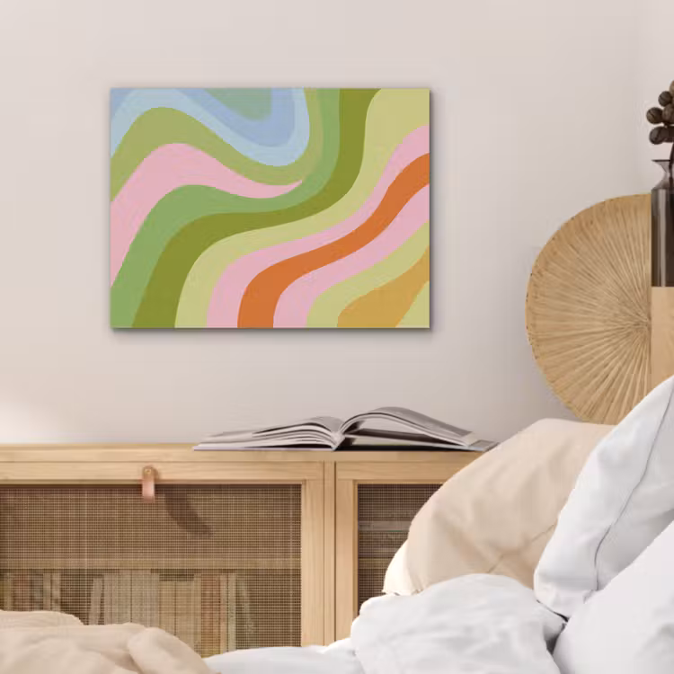 Lijnen - Pasteltinten - Golvend PET vilt klein -sfeer3