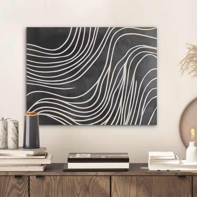 Lijnen - Patroon - Abstract - Wit PET vilt klein -sfeer1