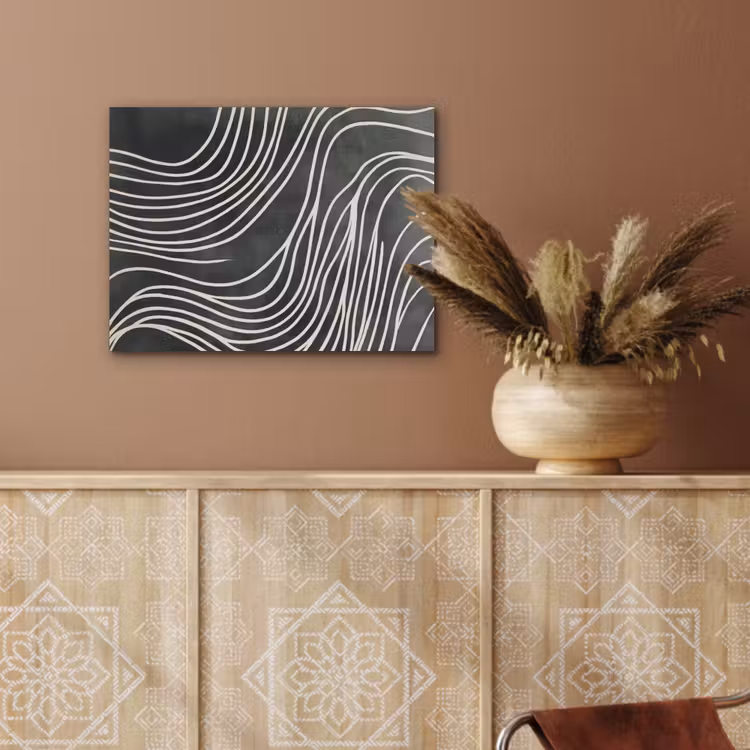Lijnen - Patroon - Abstract - Wit PET vilt klein -sfeer4