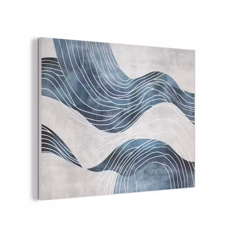 Lijnen - Golven - Abstract - Blauw PET vilt klein -3d