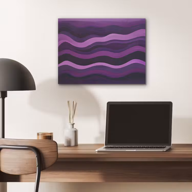 Lijnen - Golven - Paars - Abstract PET vilt klein -sfeer5