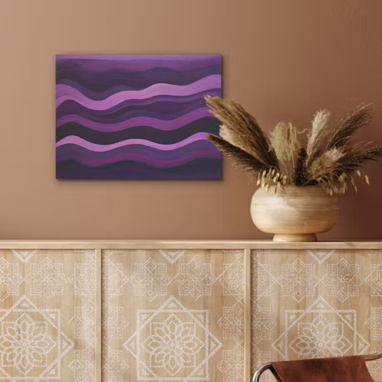Lijnen - Golven - Paars - Abstract PET vilt klein -sfeer4