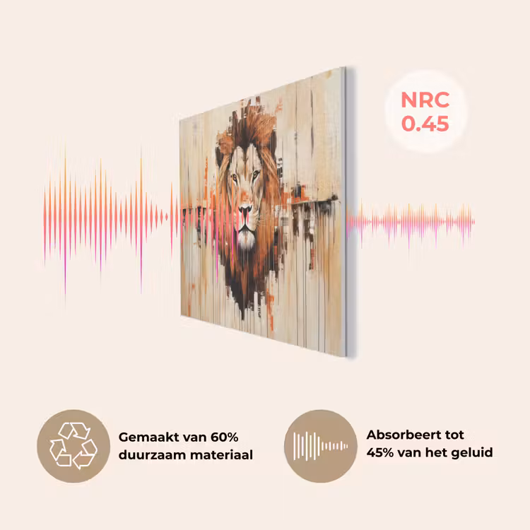 Leeuwenkop - Lijnen - Crème PET vilt klein -USP_NL