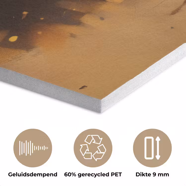 Leeuw - Geschilderd - Abstract - Goud PET vilt klein -closeup_NL