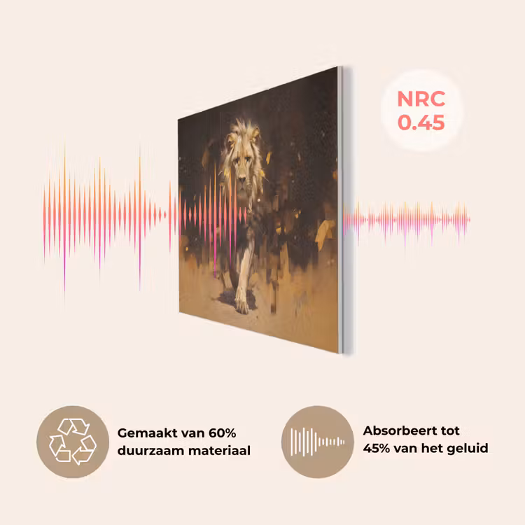 Leeuw - Geschilderd - Abstract - Goud PET vilt klein -USP_NL
