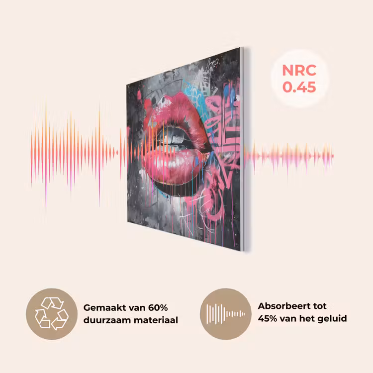 Lippen - Felroze - Graffiti - Verfstrepen PET vilt klein -USP_NL