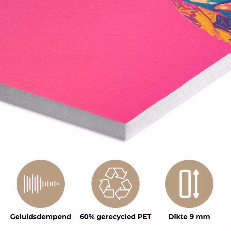 Hagedis - Bloemen - Roze - Kimono PET vilt klein -closeup_NL