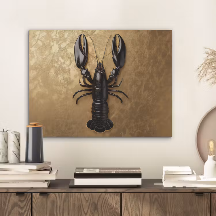 Kreeft - Zwart - Goud - Luxe PET vilt klein -sfeer1