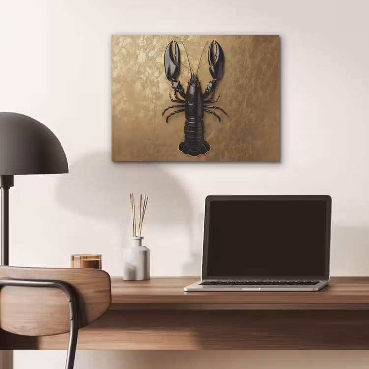 Kreeft - Zwart - Goud - Luxe PET vilt klein -sfeer5
