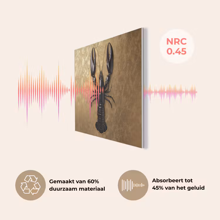 Kreeft - Zwart - Goud - Luxe PET vilt klein -USP_NL