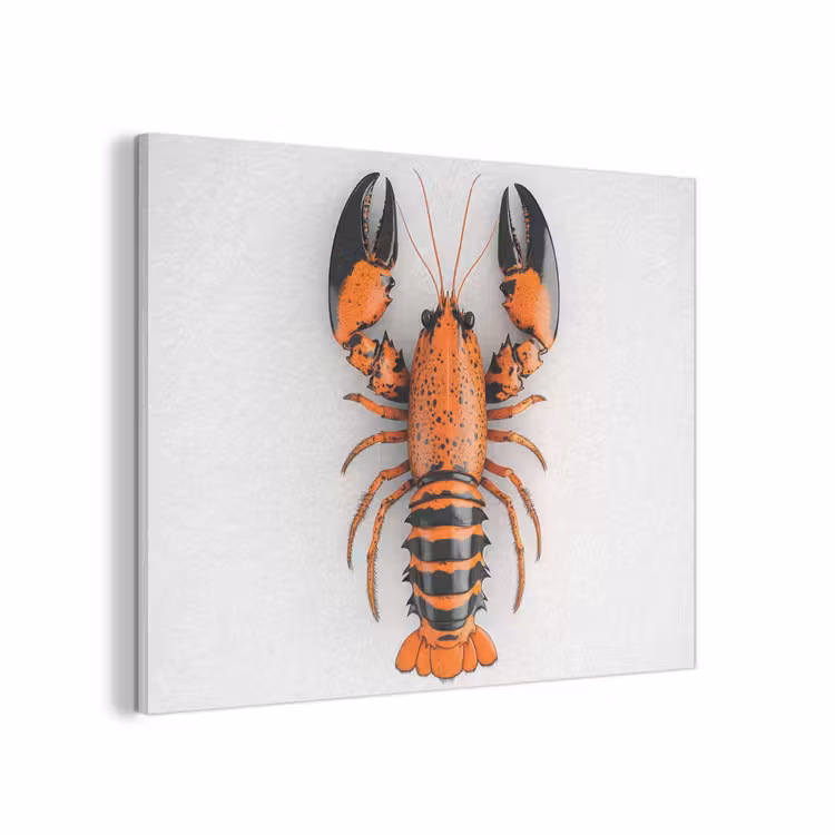 Kreeft - Zwart - Oranje - Wit - Uniek PET vilt klein -3d