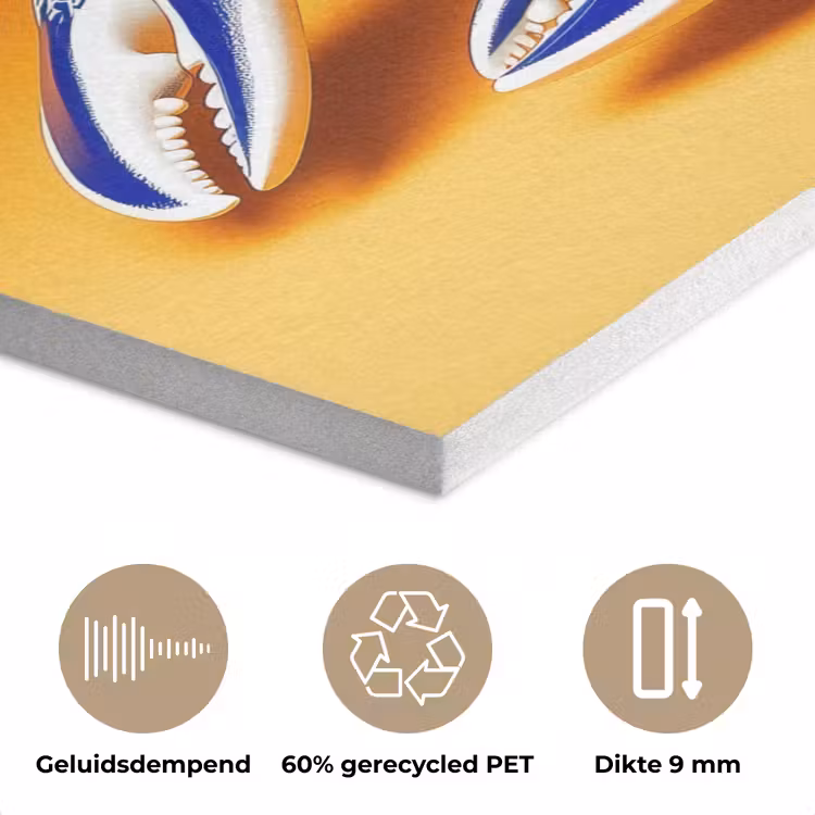 Kreeft - Delftsblauw - Schild - Stoer - Oranje PET vilt klein -closeup_NL