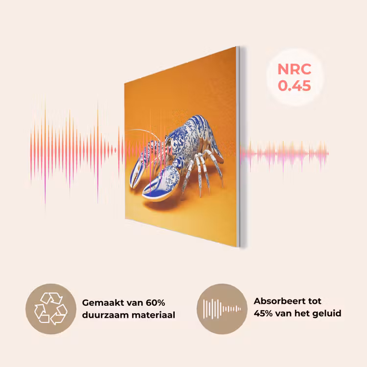 Kreeft - Delftsblauw - Schild - Stoer - Oranje PET vilt klein -USP_NL