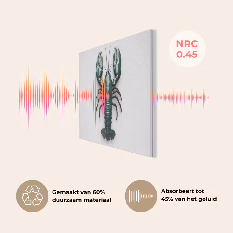 Kreeft - Glossier - Groen - Wit PET vilt klein -USP_NL