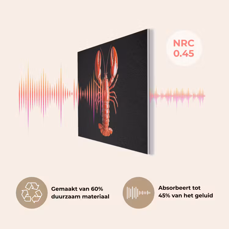 Kreeft - Glossier Rood - Zwart PET vilt klein -USP_NL