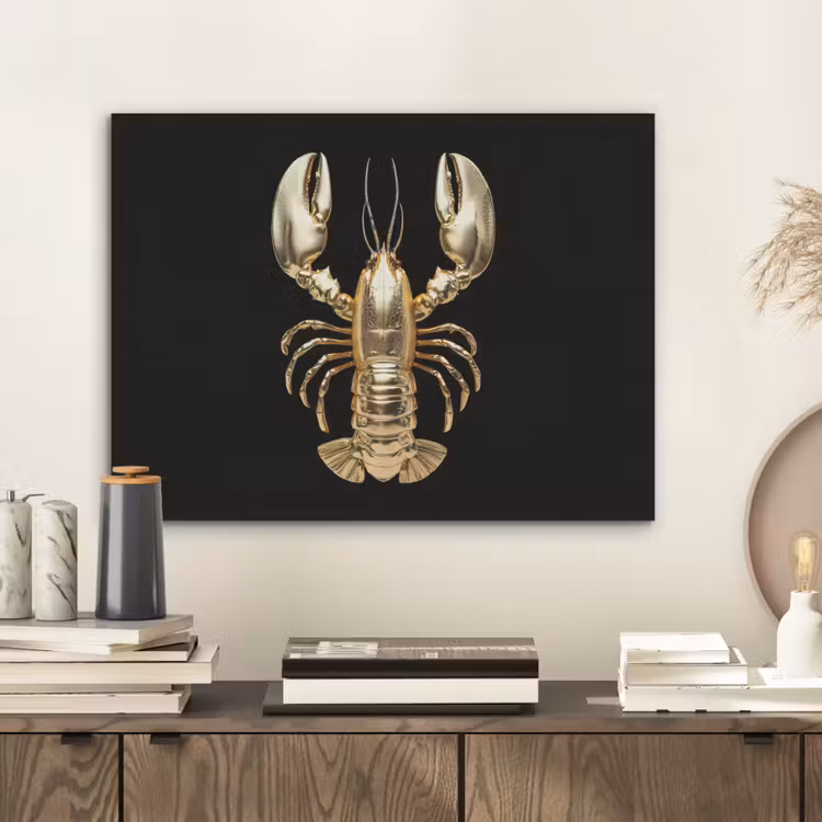 Kreeft - Goud - Textuur - Zwart PET vilt klein -sfeer1