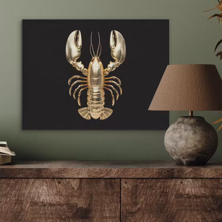 Kreeft - Goud - Textuur - Zwart PET vilt klein -sfeer2