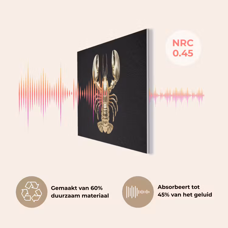 Kreeft - Goud - Textuur - Zwart PET vilt klein -USP_NL