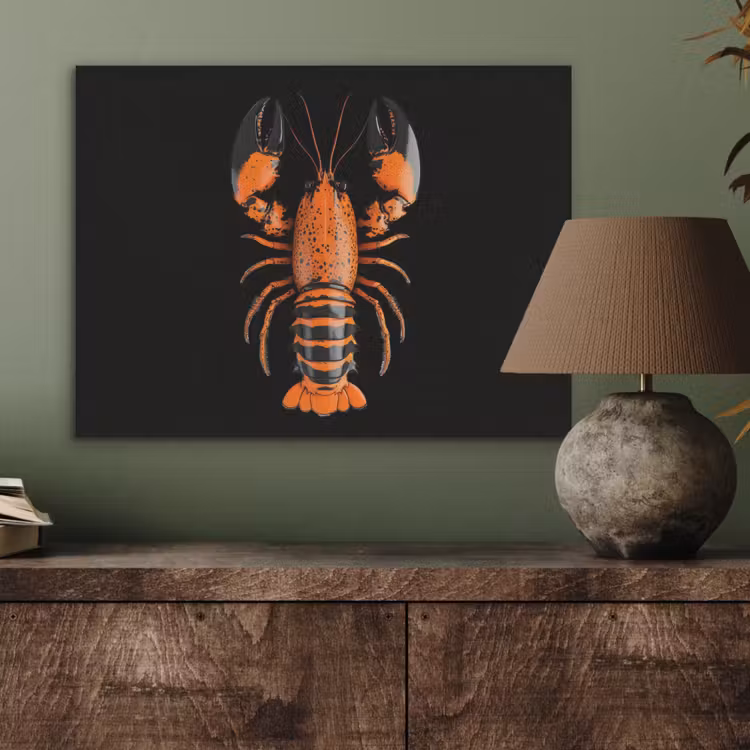 Kreeft - Oranje - Zwart - Modern PET vilt klein -sfeer2