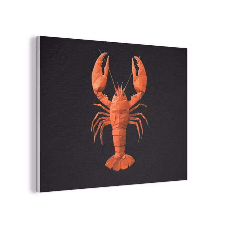 Kreeft - Papier - Origami papier - Rood PET vilt klein -3d