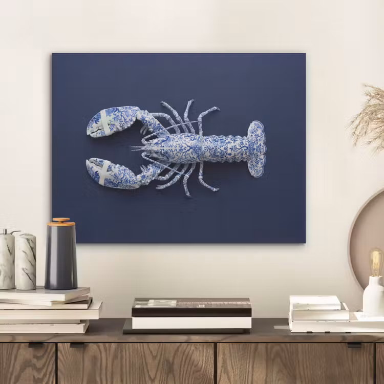 Kreeft - Porselein - Delfts - Blauw PET vilt klein -sfeer1