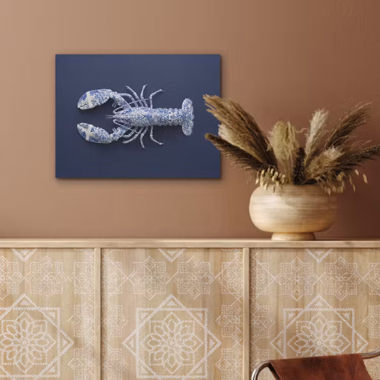 Kreeft - Porselein - Delfts - Blauw PET vilt klein -sfeer4