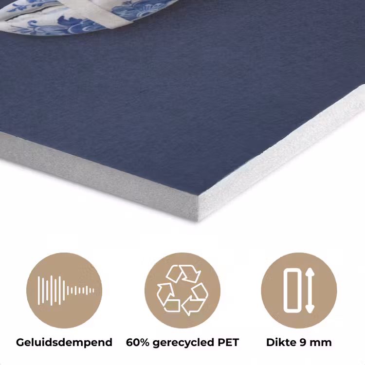 Kreeft - Porselein - Delfts - Blauw PET vilt klein -closeup_NL