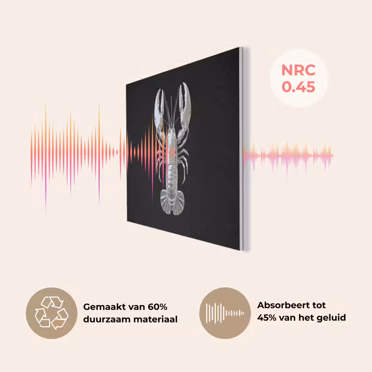 Kreeft - Zilver - Metallic - Luxe PET vilt klein -USP_NL