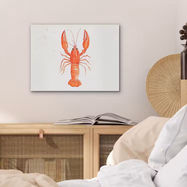 Kreeft - Waterverf - Aquarel - Oranje PET vilt klein -sfeer3