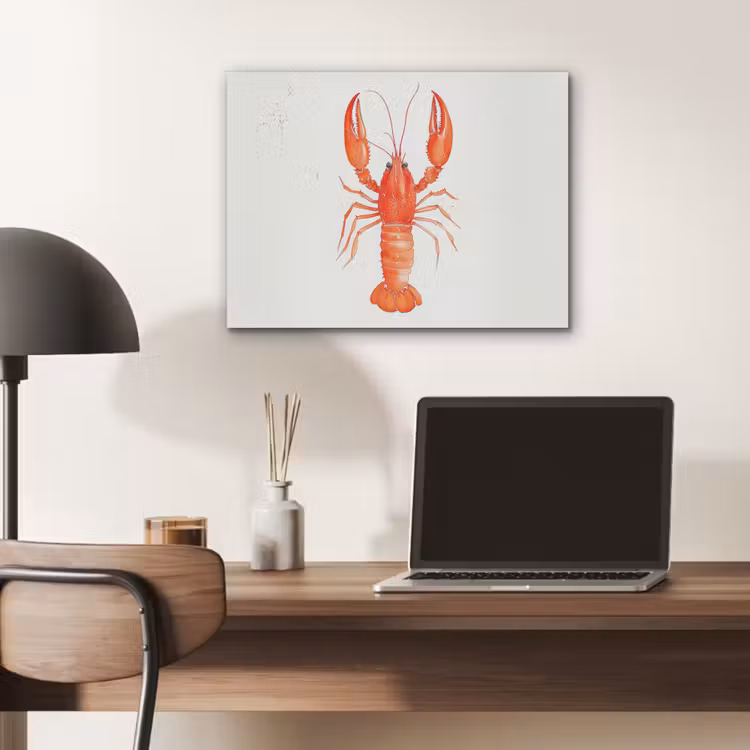 Kreeft - Waterverf - Aquarel - Oranje PET vilt klein -sfeer5
