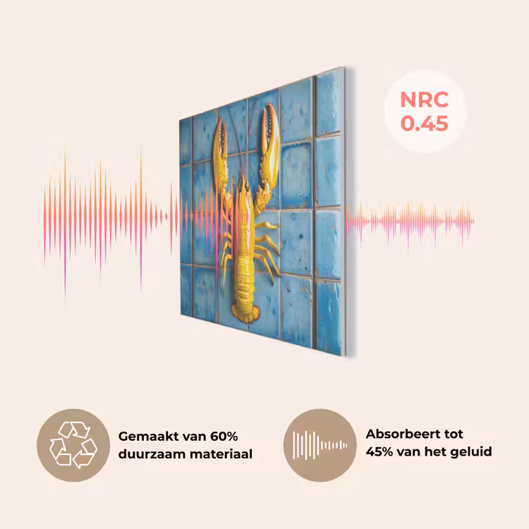 Kreeft - Geel - Blauw - Tegels PET vilt klein -USP_NL